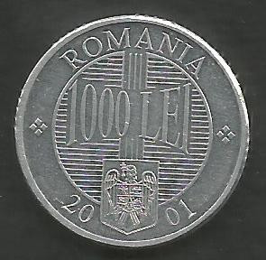 ROMANIA 1000 1.000 LEI 2001 [1] XF++ a UNC , livrare in cartonas foto