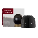 Capac de Etansare a Sticlei de Sampanie, Cyrax, Rotativ, On-Off, Silicon, Reutilizabil, Usor de Depozitat si Folosit, 3.9 x 3.9 x 3.3 cm, Negru