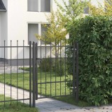 vidaXL Poartă de gard HORST 100 x 125 cm Metal Negru Blocat 42034045