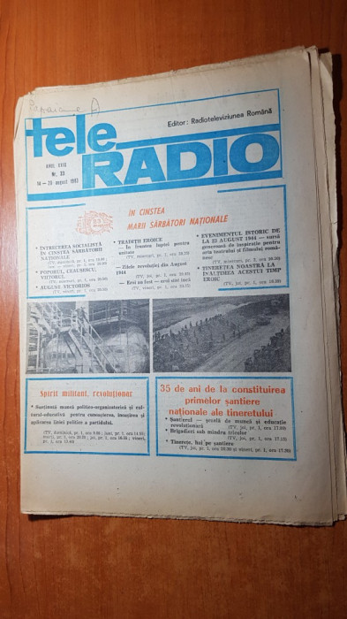 revista tele-radio saptamana 14 -20 august 1983