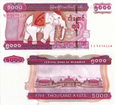 MYANMAR 5.000 kyats 2014 UNC!!! foto