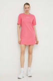 Armani Exchange rochie din bumbac culoarea roz, mini, oversize