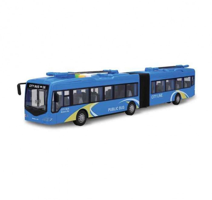 Autobuz Dublu Albastru cu Sunete Lumini