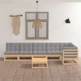 Set mobilier de gradina cu perne, 7 piese, lemn masiv de pin GartenMobel Dekor, vidaXL