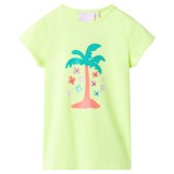 Tricou pentru copii, galben neon, 116, vidaXL