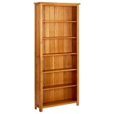 Biblioteca Stejar Masiv vidaXL 6 Rafturi 80x22.5x180cm Maro - Rafturi Living, Birou - Design Rustic, Durabila