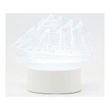 Lampa LED decorativa 3D eMazing forma vapor, inaltime 20 cm, cu telecomanda, alimentare USB si baterii, lumina multicolora