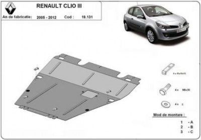 Scut motor metalic Renault Clio III 2005-2012 foto