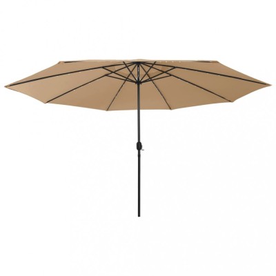 vidaXL Umbrelă soare de grădină cu LED-uri, taupe, 400 cm 312533 foto