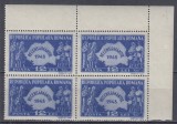 ROMANIA 1948 LP 226 RECENSAMANTUL BLOC DE 4 TIMBRE MNH, Nestampilat