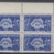 ROMANIA 1948 LP 226 RECENSAMANTUL BLOC DE 4 TIMBRE MNH