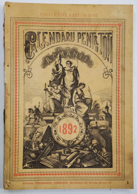 CALENDARUL PENTRU TOTI ROMANII PE ANUL 1892 foto