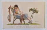MAMA ALAPTAND IN PARC , CARTE POSTALA DE RECLAMA LA MEDICAMENTELE &#039; HEMOSTYL &#039; SI &#039; HEPAMOXIL &#039; , TEXT IN LIMBA FRANCEZA , INTERBELICA