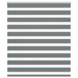 vidaXL Jaluzea tip zebra gri &icirc;nchis lățime țesătură 125,9 cm poliester