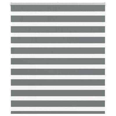 Jaluzea tip zebra gri &amp;icirc;nchis lățime țesătură 125,9 cm poliester foto