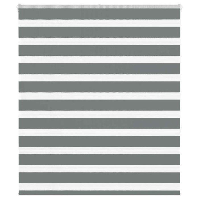 Jaluzea tip zebra gri &icirc;nchis lățime țesătură 125,9 cm poliester