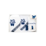 Trusou Botez 7 Piese Personalizat cu Broderie, Bleumarin, Coroana Regala - TB126