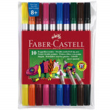 Cumpara ieftin Set 10 Carioci Colorate Faber-Castell Cu 2 Capete De Scriere, Carioca Pentru Copii, Carioca De Colorat, Carioci Pentru Copii, Carioci Pentru Colorat,
