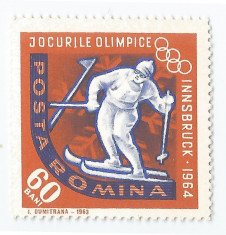 **Romania, LP 571/1963, J.O. Innsbruck, dantelate, eroare, MNH foto