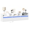 Gossi comoda tv de perete cu lumini led, alb, 180x31x45 cm