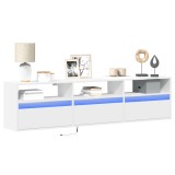 Gossi comoda tv de perete cu lumini led, alb, 180x31x45 cm