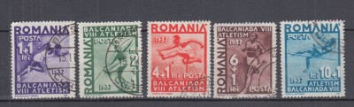 ROMANIA 1937 LP 121 A 8-a BALCANIADA DE ATLETISM SERIE STAMPILATA foto