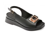 Sandale IMAGE negre, 617K272, din piele naturala