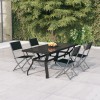 Gossi set de servit masa pentru gradina, 5 piese, gri si negru