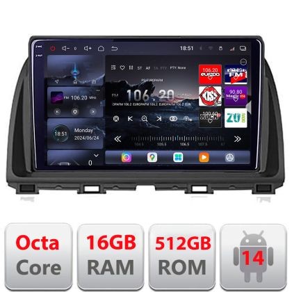 Navigatie Mazda CX-5 2012-2016 Edotec Kit-212 cu Android Internet Bluetooth Radio GPS WIFI 8 core QLED 2K 16+512 360GB CarStore Technology