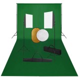 Cumpara ieftin Set studio foto cu lumini softbox, fundal si reflector