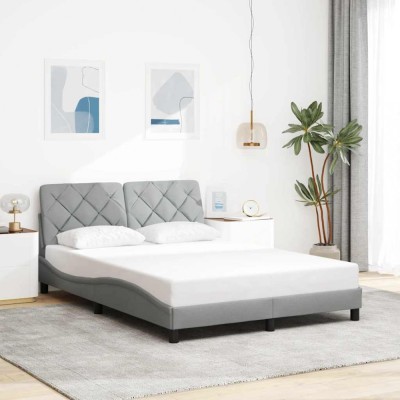 vidaXL Cadru de pat fără saltea, gri deschis, 120x200 cm, textil foto