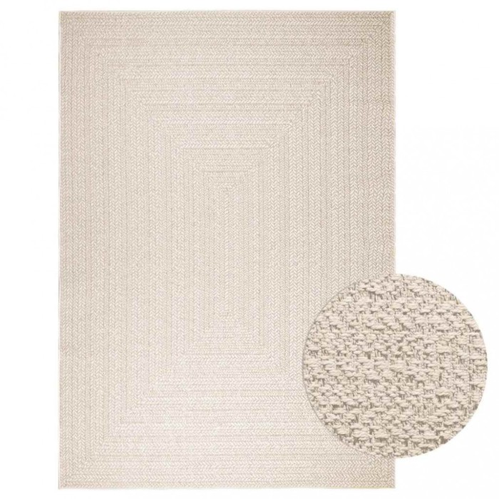 vidaXL Covor &bdquo;ZIZUR&rdquo; crem aspect iută pentru interior și exterior 4010368