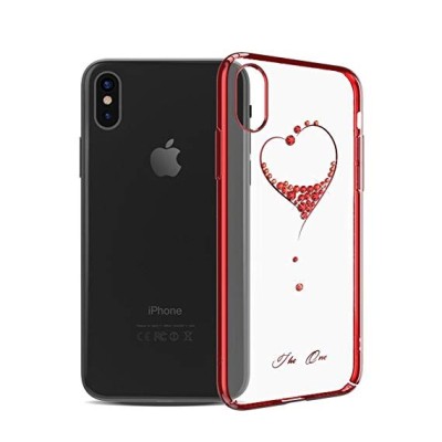 Husa Kingxbar pentru Apple iPhone X design Cristale Swarovski - Red foto