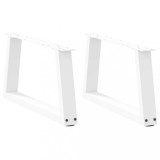 VidaXL Picioare pentru măsuță de cafea &icirc;n formă de V, 2 buc., alb, 60x(30-31,3) cm, oțel