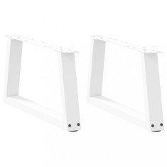 vidaXL Picioare pentru măsuță de cafea &icirc;n formă de V, 2 buc., alb, 50x(30-31,3) cm, oțel 4012529