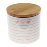Recipient pentru ingrediente, EY3539, portelan, alb + gri + roz, 10 x 9.5 cm, 450 ml