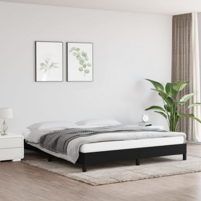 vidaXL Cadru de pat, negru, 180 x 200 cm, material textil foto