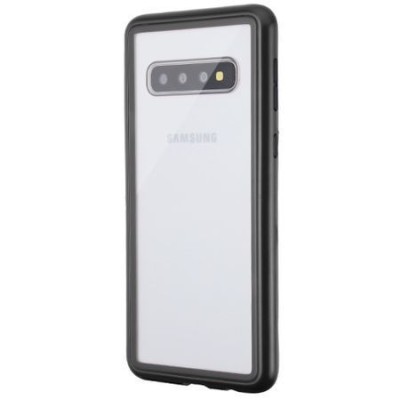 Husa Samsung Galaxy S10 Magnetica 360 grade Black, Perfect Fit cu spate de sticla securizata premium foto
