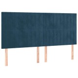 Cumpara ieftin Tablie de pat albastru inchis 160x5x118/128 cm catifea