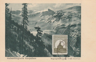 1917 Ilustrata SKV Custura Saratii, Muntii Negoi - ilustrata TCV cu timbru foto