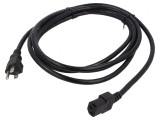 Cablu Alimentare 3x18AWG IEC C13 la NEMA 5-15 2.2m Negru
