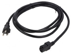 Cablu Alimentare 3x18AWG IEC C13 la NEMA 5-15 2.2m Negru
