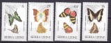 Sierra Leone 1980 fauna fluturi MI 614-617 MNH ww81, Nestampilat