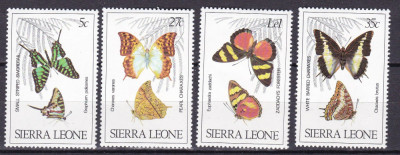 Sierra Leone 1980 fauna fluturi MI 614-617 MNH ww81 foto