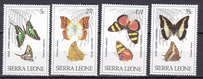 Sierra Leone 1980 fauna fluturi MI 614-617 MNH ww81