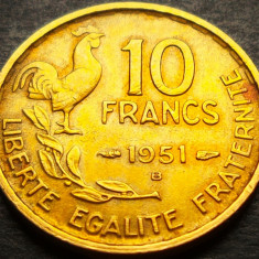 Moneda istorica 10 FRANCI / FRANCS - FRANTA, anul 1951 * cod 4034 = excelenta