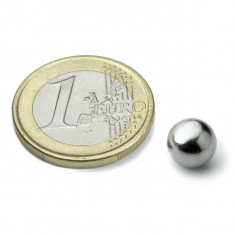 Magnet neodim sfera Ø8 mm, putere 850 g, N38