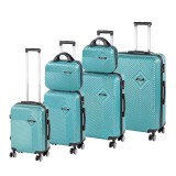 Set 6 Valize Rigide Leziter TraveLux Pro ABS Albastru Laguna Roti Duble 360