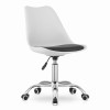 Scaun birou rotativ Leobert Artool Alba, PP, alb-negru, 48x43x91.5 cm, ergonomic, cu roti, adulti