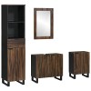 Set de mobilier pentru baie cu sertar 4 pcs Alb Lemn compozit
